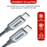 Cáp Sạc Nhanh 100W Type C to Type C Dài 1.8M Choetech XCC-1002 (Hàng chính hãng)