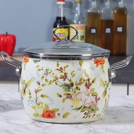 🥕QQ 6Good Appearance and Quality Macaron Color Series Enamel Enamel High Soup Pot Stew Pot Gas Induction Cooker Universa