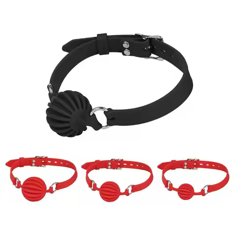Silicone Ball Gag Harness Lockable Full Ball Oral Fixation Adjustable Strap for BDSM Couples Rolepla
