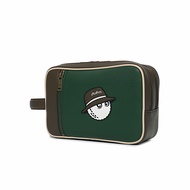 Korea Malbon Golf Bag 25 Contrasting Color Leather Zipper Storage Bag Outdoor Bag Golf Bag