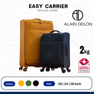 ALAIN DELON 20"/24"/28" ULTRA LIGHT WEIGHT 2KG SOFT CASE ANTI THEFT EXPANDABLE TSA TROLLEY CASE LUGG