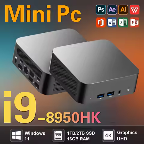 2026 Mini PC Intel Core i9 8950HK i3-6100 Computer Windows 11 16GB 1TB 2TB 4K Gaming Computer WiFi6 