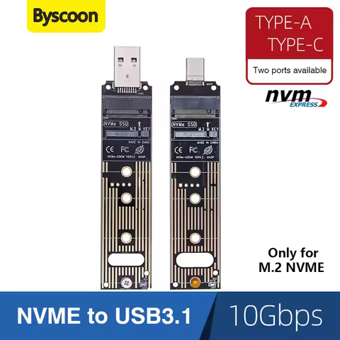 USB 3.1/Type Cto M.2 NVMe SSD Adapter Converter 10Gbps PCIe Based M Key Hard Drive Reader Max 4TB fo
