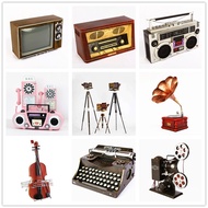Vintage Old-Fashioned TV Projector Typewriter Sewing Machine Radio Recorder Model Props Ornaments