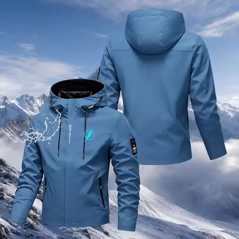 2026 Men's Waterproof and Rainproof Jacket Lightweight Hooded Outdoor Raincoat Hiking Windproof Jack