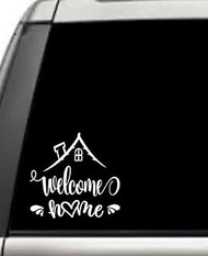 Welcome Home Love Heart House Relationship Family Quote Window Laptop Vinyl Decal Decor Mirror Wall Bathroom Bumper Stickers for Car 6 Inch