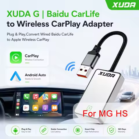 XUDA Smart Box for MG HS Wireless CarPlay Baidu CarLife Android Auto Google Maps Calls Music; plug-a