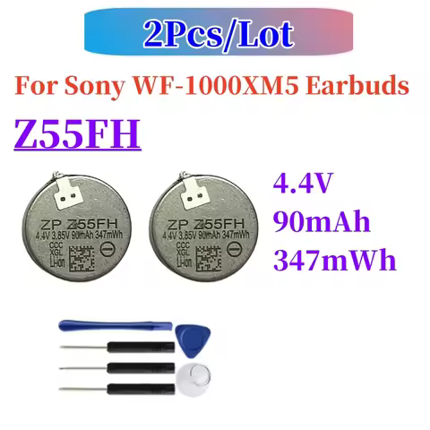 2Pcs Z55FH 3.85V 90mAh Li-ion Replacement Earbud Battery For Sony WF-1000XM5 YY2963 Wireless Headpho
