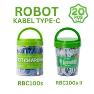 1 FULL JAR CONTENTS 20PCS ROBOT DATA CABLE RBC100 TYPE-C RBM100 MICRO USB RSBM100 RSBC100 D306L KT-0