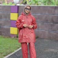 JAS HUJAN POLO RUBEL PRIA WANITA SETELAN BAJU DAN CELANA DEWASA TEBAL LENTUR TAHAN LAMA