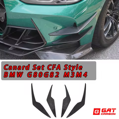 For BMW M3 G80 G81 M4 G82 G83 2021+ Front Bumper Side Wings Carbon Fiber Cfa Style Real Carbon Fiber