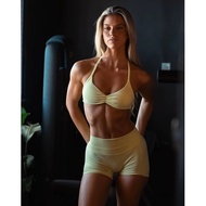 DFYNE Multicolor Cross Bra Shorts Suit Casual Fitness Breathable Yoga Sports Women