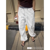 J16-White jogger Plaid Waist Pants