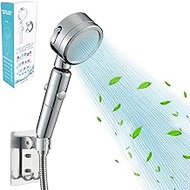 Handheld Shower Heads 3 Spray Settings Shower Head-Push Button Switch 360° Rotation High Pressure Water Saving Shower Head for a Novel Skin SPA Experience Standard Universal Interface.