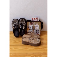 7920-6 Wedge Shoes Sparkling Mesh Decoration