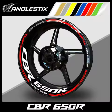 AnoleStix Reflective Motorcycle Wheel Sticker Hub Decal Rim Stripe Tape For Honda CBR 650R 2024 2023