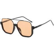 Heptagram Retro Oversized Aviator Sunglasses for Women Square Semi-Rimless Sun Glasses 70s Trendy Fa