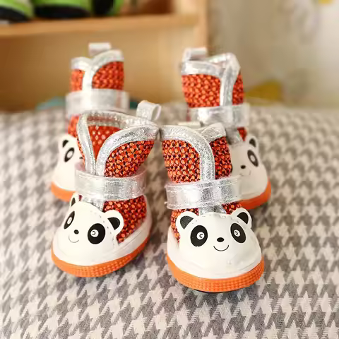Cute Panda Pet Shoes For Puppies Little Small Dogs Summer Breathable New Cat Boots Footwear Accessor