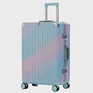 【BATOLON寶龍】20吋 彩霞時尚PC鋁框硬殼箱/行李箱 (4色任選) 漸層粉