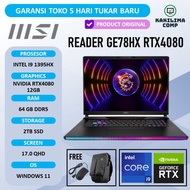 Laptop MSI Reader RTX4080 12GB Intel I9 1395HX Ram 64GB SSD 2TB W11