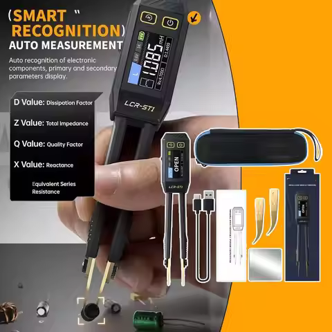 Mini Smart Tweezer LCR SMD ESR Tester Resistance Capacitance Inductance Continuity Diode Test Measur