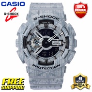 Original G  Sshock GA110 Men Sport Watch Dual Time Display 200M Water Resistant Shockproof and Waterproof World Time LED Auto Light G  S shock Man Boy Sports Wrist Watches with 4 Years Warranty GA-110SL-8A Grey (Ready Stock and Free Shipping)