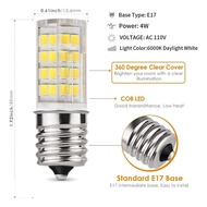 2 Pack 4W Dimmable LED E17 Microwave Oven Bulb , Daylight 6000K 40W Halogen Equivalent Light ,Cerami
