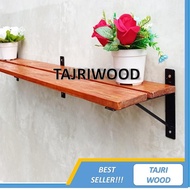 Wall Shelf 1m Minimalist Sticky Vintage Wooden Shelves Flower Bookshelf