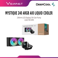 Deepcool Mystique 240 ARGB AIO 240mm Liquid Cooler | LCD Display | Intel AMD | 5th Gen Pump | High P