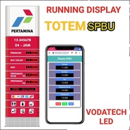 TOTEM SPBU LED BIJIAN / SATUANRUNNING TEXT PUTIH