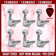 【M'sia Seller POS CEPAT】 Electric Guitar Machine Head SET 6 RIGHT Metal Tuning Pegs Tuners Telinga P