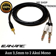 kabel audio jack aux 3,5mm to 2 akai mono