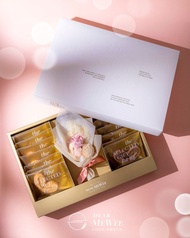【日初芝稻Dear MeWee】For Mewee福蝶禮盒-蝴蝶酥綜合+永生花束