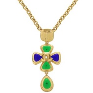 近全新 Chanel Vintage Coco Mark Gripoir 金屬顏色寶石金色項鍊 1299 [二手] CHANEL