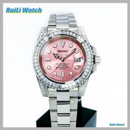 Pink Diamonds Watch 40mm Men's Watches Women's Watches Casual Watches Automatic Mechanical Watches Waterproof 50m for seiko mod