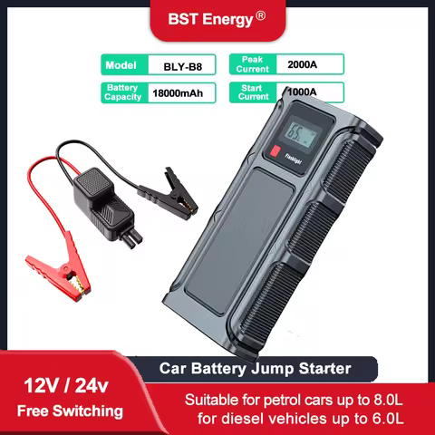 Battery Jump Starter 2000A Peak 18000mAh Car Jump Starter (up to 8.0L Gas or 6.0L Diesel Engine) 12V