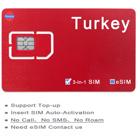 Turkey Prepaid Data Sim / eSIM Card;Turkey Travel 5G / 4G Internet Sim Card;Travel Abroad Data Card