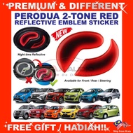 Logo Emblem Sticker PERODUA ALZA AXIA BEZZA MYVI VIVA ARUZ Front Rear Steering Night Reflective 2-To