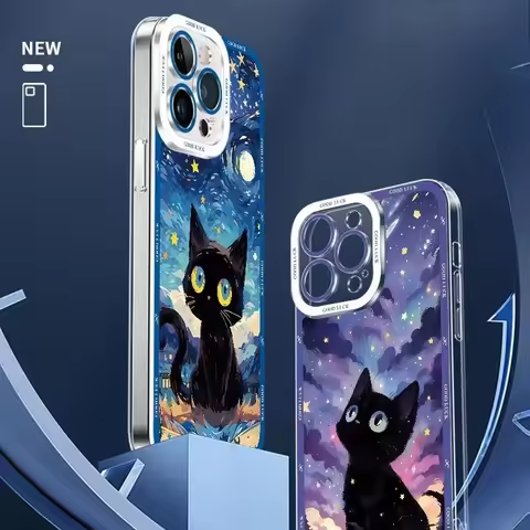 Starry Sky Cat Phone Cases For Infinix Zero 30 4G 5G 2023 20 ITEL S23 A70 Hot 10i 12 Play 8 9 TECNO 