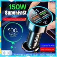 150W Car Charger Fast Charger Adapter Mobile Phone In Car Fast Charger Adapter Mobile Phone Auto LCD