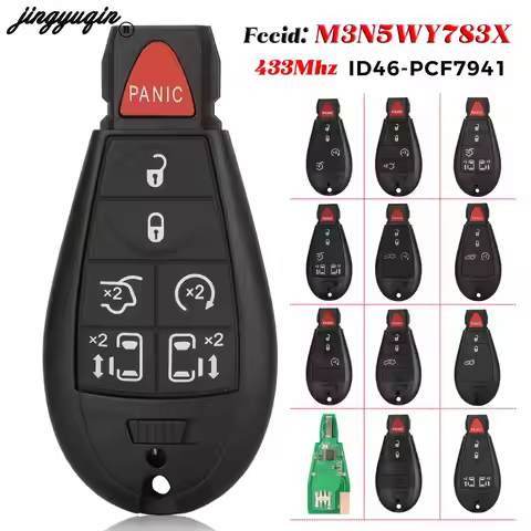 jingyuqin M3N5WY783X 433Mhz pcf7941 For Chrysler Town & Country Fit Jeep Grand Cherokee Dodge Magnum