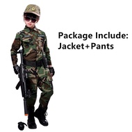 เด็กพรางนาฬิกาสายผ้าใบลายทหารบกชุดคอสเพลย์ยุทธวิธี WW2ชุดเด็กหญิงเสื้อคลุมต่อสู้กางเกงฮาโลวีน