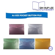 A3 Pocket File Button Plastik / File Plastik A3 Butang