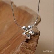 Minimalist INS Korean Collarbone Chain Balloon Fresh Pure Silver Jewelry Color-Block Necklace S925Su