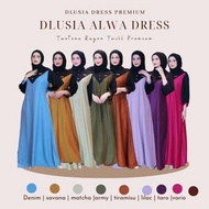 New Dlusia Alwa Dress Premium Dlusia Dress Gamis Rayon Twill Maxi