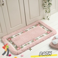 PA-HOME 1 Pcs Pink Rug, Pink Non-Skid Flower Rug, Easy To Use Absorbent Microfiber 16*24Inch Floral 