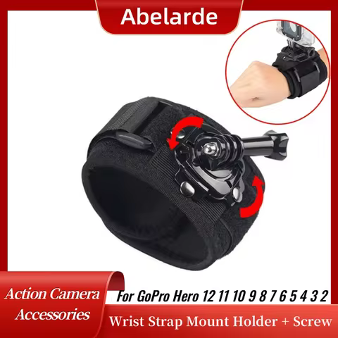 360 Degrees Wrist Band Arm Strap Belt Tripod Mount for GoPro Hero Yi OSMO MAX SJCAM SJ5000 Camera Ad