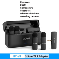 BOYA BY-V4U 4-Channel Wireless Microphone Mini Mic Noise Cancelling Lavalier Lapel Microphone for Vl