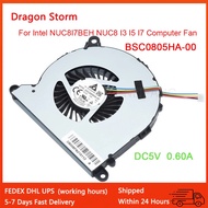 New For Intel NUC8I7BEH NUC8 I3 I5 I7 Computer Fan BSC0805HA-00 DC05V 0.60A 1Z24L9R 4 PIN New CPU Co
