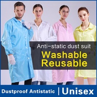 ESD Smock White Lab Coat Washable Anti Static Coveralls PPE Gown Cleanroom Suits Work Wear Jacket Ke